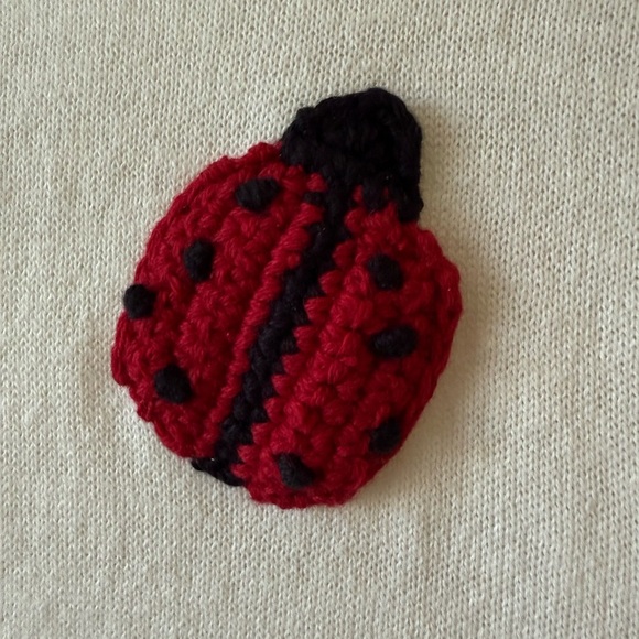 100% Cotton Ladybug Embroidered Ivory Cream Button Cardigan Medium - Picture 7 of 12